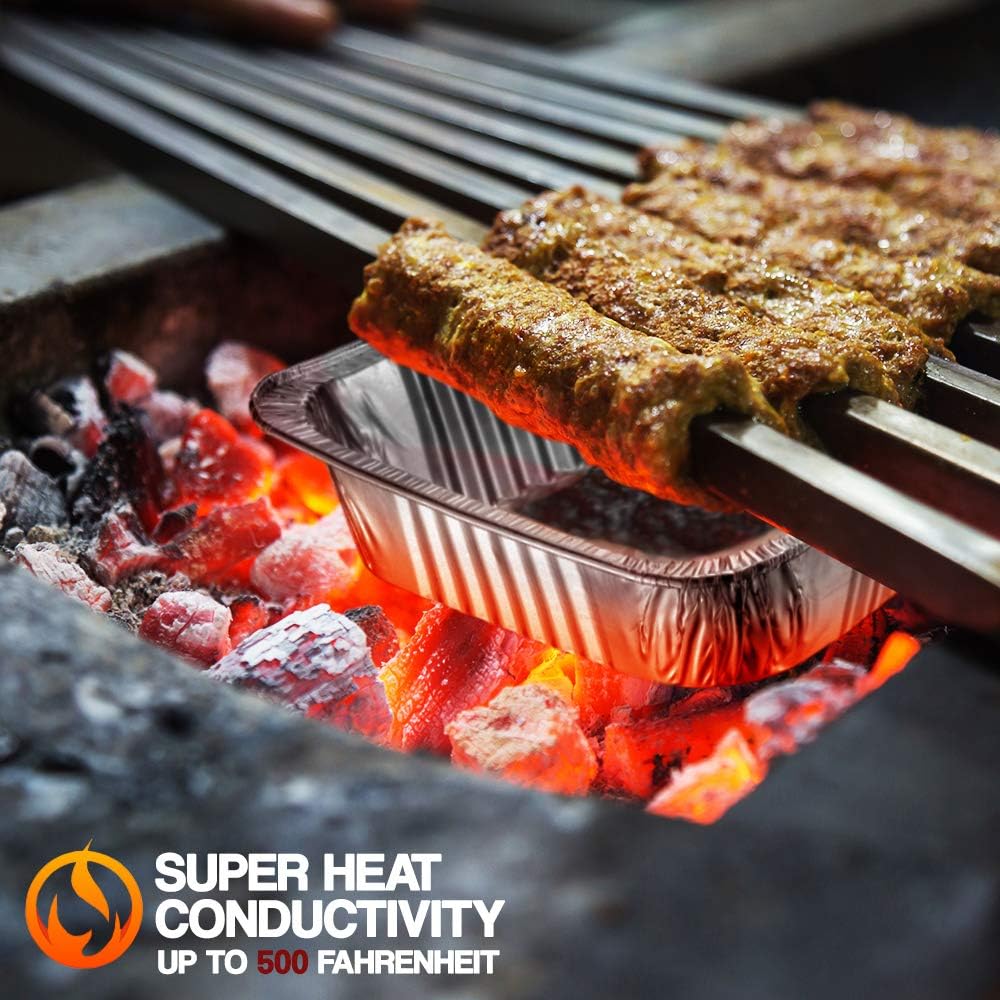 Aluminum Foil Grill Drip Pans - Bulk Pack of Durable Grill Trays – Disposable BBQ Grease Pans – Compatible with Weber Grills - Made in The USA - Also Great for Baking, Roasting & Cooking (Pack of 25) : Garden & Outdoor