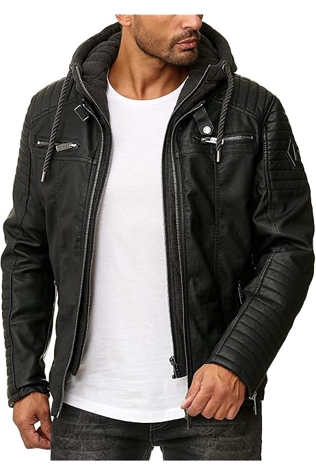 calvin klein leather jacket hoodie