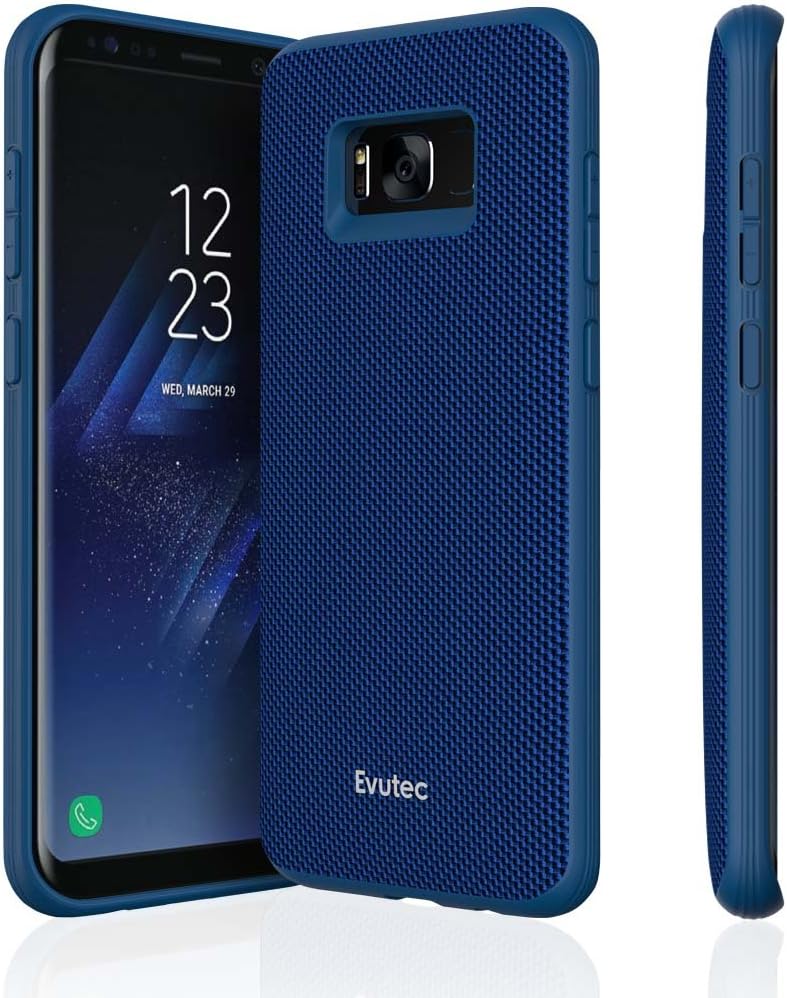Evutec AERGO Series Protective Ballistic Nylon Military Drop Tested Case with Magnetic Mount for Samsung Galaxy S8 Plus - Blue
