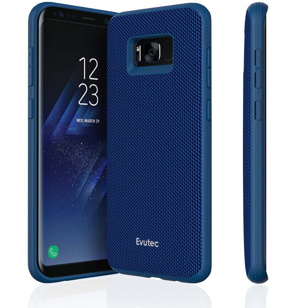 Evutec AERGO Series Protective Ballistic Nylon Military Drop Tested Case with Magnetic Mount for Samsung Galaxy S8 Plus - Blue