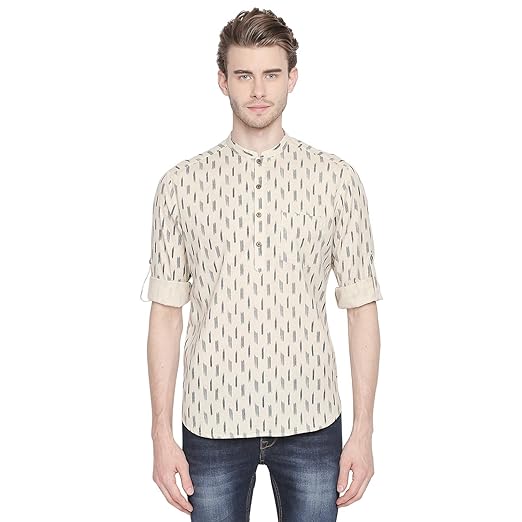 Men's Cotton Kurta (110049650_Off White_Small)