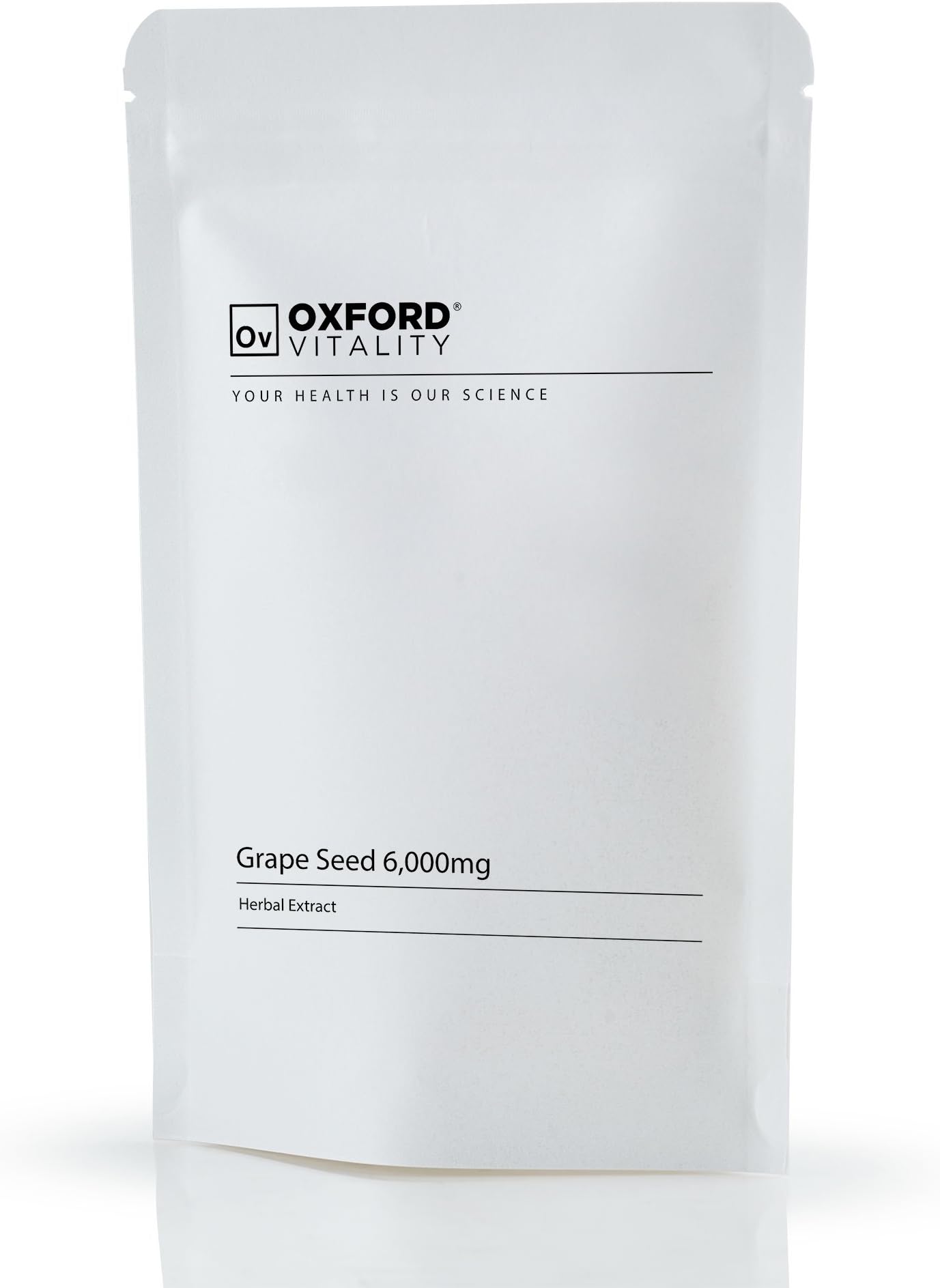 Grape Seed Tablets | 6000mg Supplement | Antioxidant, Vision Care & Vascular Heath | Oxford Vitality