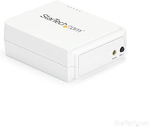 StarTech.com StarTech.com 1-Port Wireless N USB 2.0 Network Print Server - 10/100 Mbps Ethernet USB Printer Server Adapter - Windows 10 - 802.11 b/g/n (PM1115UW)