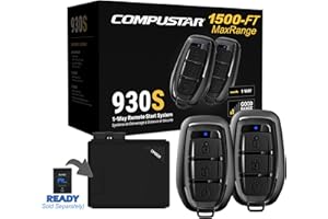 Compustar CS930-S All-in-One Remote Start Bundle - Two (1-Way), 3-Button Remotes G17 AM Water-Resistant Remotes 1,500-Ft. Max Range Keyless Entry Remote-Start-System