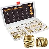 HANGLIFE Heat-Set Threaded Inserts, M2 M2.5 M3 M4 M5 M6 Assortment Box (345 Pieces) Heat Set Insert for 3D Printing Component