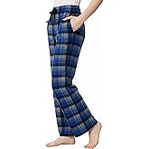 Women Plus Size Pajama Pants Plaid Soft Comfy Lounge Pants with Pockets & Drawstring Pj Bottoms for Christmas