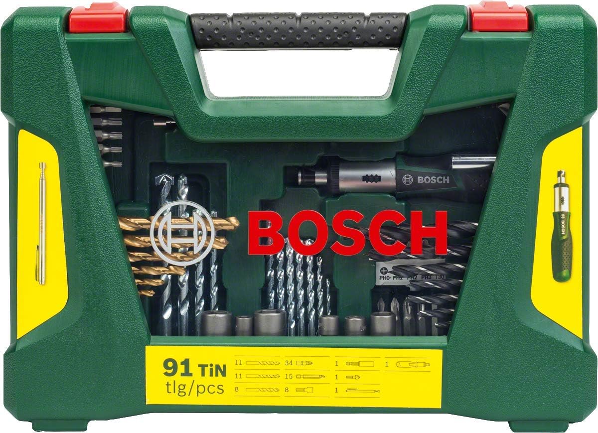 Bosch 2607017195 91-Piece Titanium Drill and Screwdriver Bit Set, V-Line (for Wood Masonry and Metal - Image 4