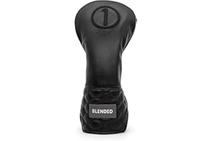 BAIRBRE Golf Club Covers Black Golf Head Covers Driver Covers Fariway Wood Headcover Hybrid Covers Leather 3 Wood Headcover Golf Headcover with Number Tag for All Brand