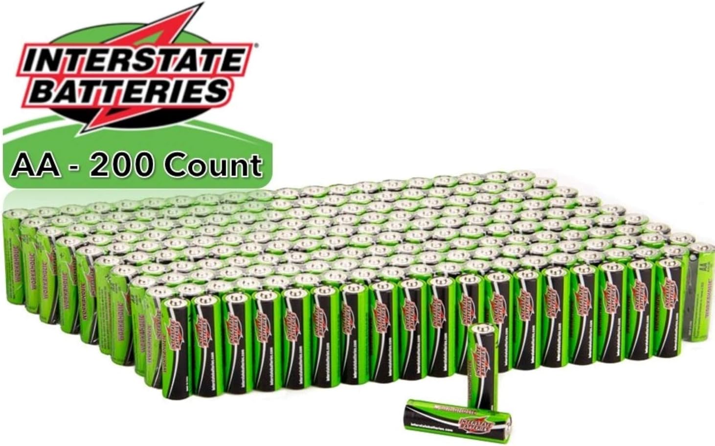 Interstate Batteries AA Alkaline Battery 200 Pack - Workaholic (DRY7001): Home Audio & Theater