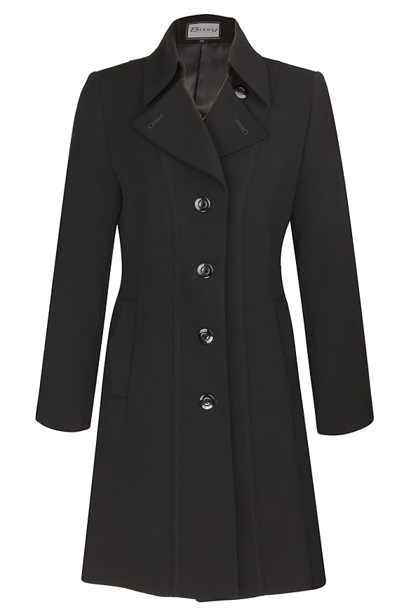 Busy Clothing Women Black 3/4 Trench Coat Mac Amazon.co.uk Clothing