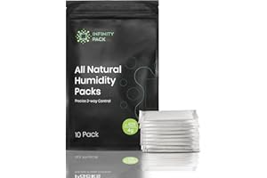 INFINITY JARS Infinity Pack 2 Way Humidity Control Pack - Preserve Flavor & Control Humidity at 62% RH - Airtight Smell Proof Patented Moisture Absorber for 14g Herbs, Spices, Coffee/w Resealable Bag - Pack of 30