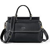 MoreFarther Satchel Purses for Women, Genuine Leather Crossbody Bags Large Women's Satchel Handbags with Adjustable Straps