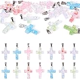 Spritewelry Glow in the Dark Charms Mixed Shape Cross Heart Moon Luminous Charm Pendants Colorful Resin Charm for Necklace Jewelry Making Keychain Supplies