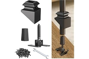 ANTSKY 20P Adjustable Height and Angle Stainless Steel Connectors with Angled Shoes for Easy Installation of 1/2" Deck Stair Hollow Metal Balusters