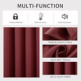 Joydeco Blackout Curtains 95 Inch Burgundy Red 2 Panel Thermal Grommet view 4
