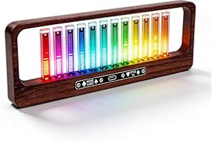 Dpofirs Audio Music Visualizer, Sound Pickup Spectrum Analyzer, Vintage Tube RGB Ambient Light, for Gaming Room Car Decoratio