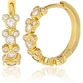 Mickey Mouse Endless Hoop Earrings for Women Official License | Flash-Plated Cubic Zirconia Disney Earrings