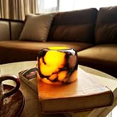 BSOD Marble Tap Lamp, Rechargeable Small Stone Touch Table Light | 2700K soft warm white, cordless calacatta stone night lamp dimmable, 80H, for bedroom nightstand, home decor, housewarming