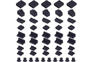 IKAMMO 50 Pcs 7 Types USB Port Cover, Silicone USB C Port Dust Plugs Cap Cover for USB A Female/Male, USB C Cap, 3.5mm Headphone, HDMI, RJ45 Ethernet Protector Stoppers