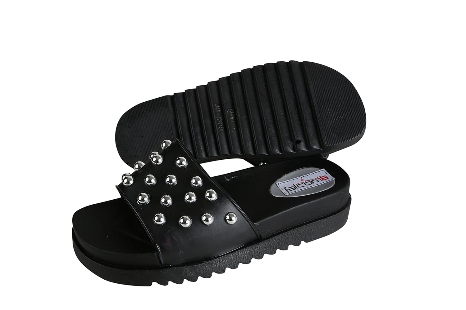 falcon18 women's trendy beads causal comfortable 1.5 inches platform and slippers