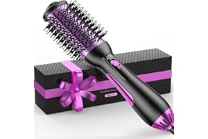 KINGA PRO One-Step Hair Dryer Brush & Volumizer Styler, Hot Air Blow Dryer Brush Straightener Brush with Negative Ion Anti-frizz Ceramic Titanium Barrel for Drying, Straightening, Curling, Salon