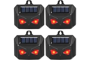 JAHYELEC 4 Pack Solar Nocturnal Animal Repeller Outdoor Predator Lights for Chicken Coop Coyote Deterrent Deer Repellent Devices, Solar Predator Eyes Repellent for Fox Raccoon Cat Skunk Repellent for Yard