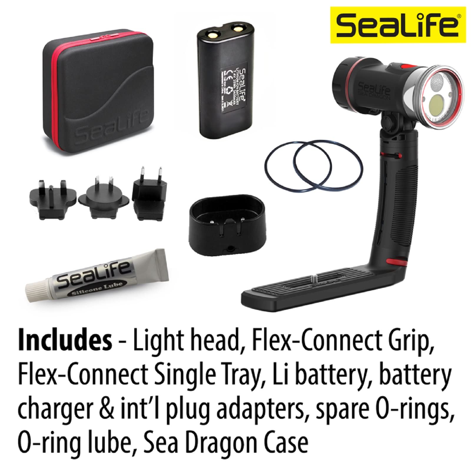 SeaLife Sea Dragon 3000SF Pro Dual Beam Compact Underwater Scuba Diving Photo-Video COB LED Light, Two Beam Angle Light Kit (SL679)