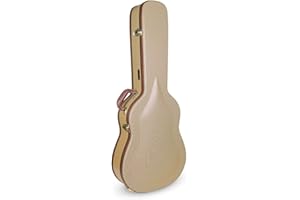 Crossrock Hard-Shell Wooden Guitar Case, for Dreadnought Acoustic Guitars (Including J45)-Sponge Lining, Storage Space, Vinyl