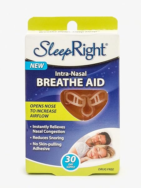 SLEEPRIGHT INTRA-NASAL BREATHE AID – BREATHING AIDS FOR SLEEP – NASAL DILATOR – 40 DAY SUPPLY