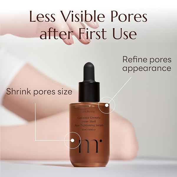 MOLVANY CASTANEA CRENATA INNER SHELL PORE TIGHTENING SERUM – KOREAN SKIN CARE FOR UNCLOGGED PORES, SEBUM CONTROL &, FACE HYDRATING – 1.69 FL. OZ