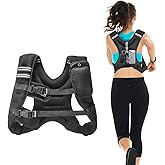 VEVOR Weighted Vest, 12/16/20/30 lbs Weight Vest with Reflective Stripe, Adjustable Buckle Body Weight Vest, Workout Equipment for Strength Training, Running, Jogging, Fitness, and Weight Loss