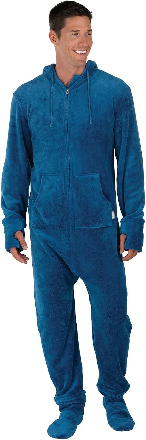 PajamaGram Women's Hoodie-Footie Onesie Pajamas - Zip Front, Zip-Off Feet, Kangaroo Pocket, Super Soft Fleece