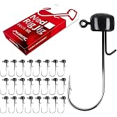 MadBite by KastKing Ned Rig Jig Heads for Soft Fishing Lure Kits | Mushroom Stand-Up Design, Needle Point Hooks, Fits Soft Plastic Baits, Freshwater &amp; Saltwater, Finesse Fishing Gear