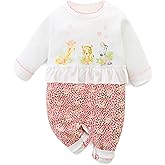 Hikido Cute Baby Girl Clothes Footless Onesie Long Sleeve Outfit Jumpsuit Infant 100% Cotton Romper