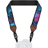 USA Gear TrueSHOT Camera Strap Neoprene Camera Straps - Padded Neck Strap, Accessory Pocket, and Quick Release Buckles - Compatible with Canon, Nikon, Sony and More DSLR and Mirrorless Camera - Galaxy