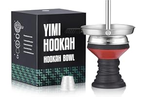 MY YIMI HOOKAH Yimi Hookah® Premium Clay Hookah Bowl Set | Stainless Steel Shisha Bowl Screen & Mesh | Stainless Steel Hookah Chimney Bowl |Silicone Hookah Bowl Grommet Kit (red)