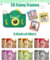 Hangrui Kids Camera 20MP Dual Lens 2.0'' IPS Screen 1080P 32GB Green view 3