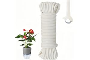 4mm Self Watering Wick Cord for Vacation,32 Feet Potted Waterer Rope, DIY Automatic Watering Device, System Potted Plant Sitt