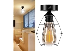 Vintage Black RV Light Fixtures, 12V Ceiling Light with ON/Off Switch, E26 Base for Camper, Motorhome, Trailer, and Boat,Clas