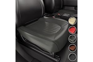 FEELON 2 Pieces ZC Car Seat Covers Front Bottom Seat Cushion Covers, Waterproof Nappa Leather, Anti-Slip and Wrap Around The Bottom, Universal Auto Interior Fit for Sedans SUV Pick-up Truck, Grey