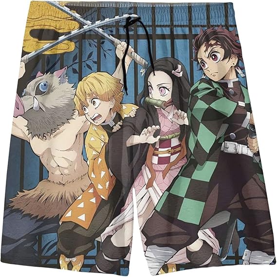 Demon Slayer Teen Beach Shorts Sports Shorts Demon Slayer Teen Beach Shorts Sports Shorts