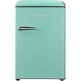 Galanz GLR33MBER10 Retro Compact Refrigerator, Single Door Fridge, Adjustable Mechanical Thermostat with Chiller, Blue, 3.3 Cu Ft on Fridge.com