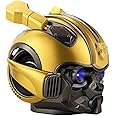 TECHOBOOM Bumblebee Helmet Portable Wireless Bluetooth Dual Built-in Speaker with Blue Eyes Effect Classic Style