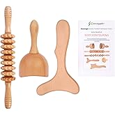 Komogir 3-in-1 Wood Therapy Massage Tools Lymphatic Drainage Massager Wooden Massager for Maderoterapia,Anti-Cellulite, Body Sculpting & Contouring