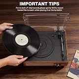 cotsoco Vinyl Record Player Turntable Bluetooth 2 Speakers 3 Speed Orange view 5