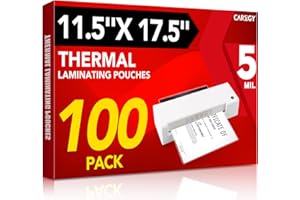 CAREGY 100 Pack Laminating Sheets, Hold 11 x 17 Inch Sheet, 5 Mil Clear Thermal Laminating Pouches 11.5 x 17.5 Inch Lamination Sheet Paper for Laminator, Round Corner