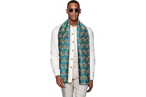 YOHOWA Mens/Womens Lightweight Silk Scarf Fashion Print Paisley Scarves Neckerchief Shawl Autumn Winter 63"x20"