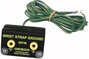 DESCO - 9740-DESCO 9740 Bench Mount Dual Wrist Strap Ground with 4mm Studs, 10' Cord Length