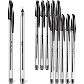 Amazon Basics Ballpoint Pens, Medium Point 1.0mm, Black Ink, 12-Pack