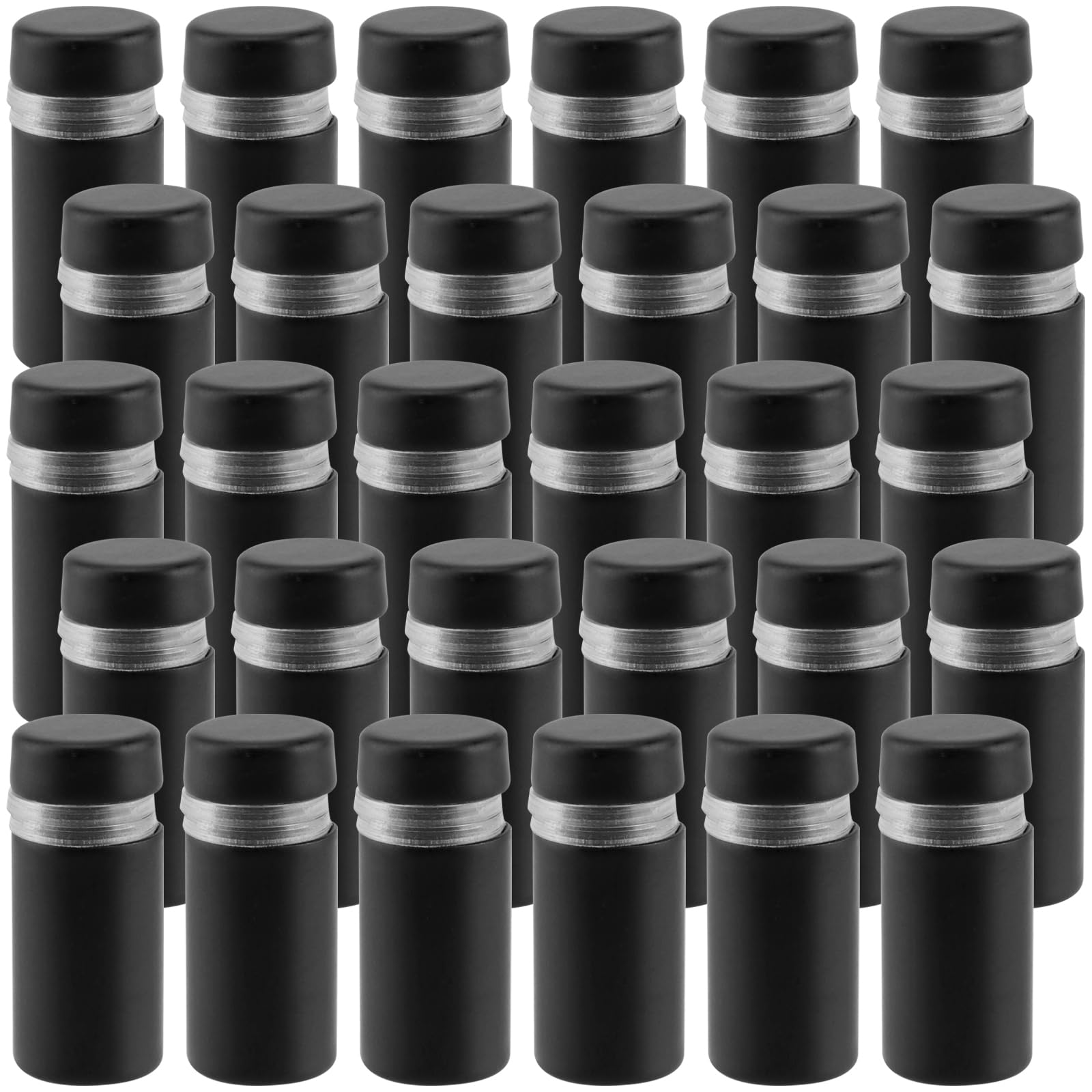 YUENPUN 30 PCS Black Stand Off Wall Fixings, Stainless Steel Sign Standoffs Screws Wall Mount, Glass Sign Fixings Advertising Nails for Acrylic Posters, Billboards, Pictures Frame, 25mm x 12mm